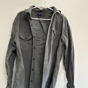 J. Crew Men's Gray Corduroy Button Down